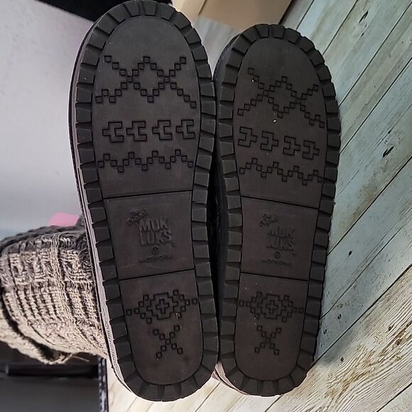 Mukluks Muk Luks Shelly Sweater Cardigan Knit Boots Size 8 Brown Heathered - Picture 5 of 8